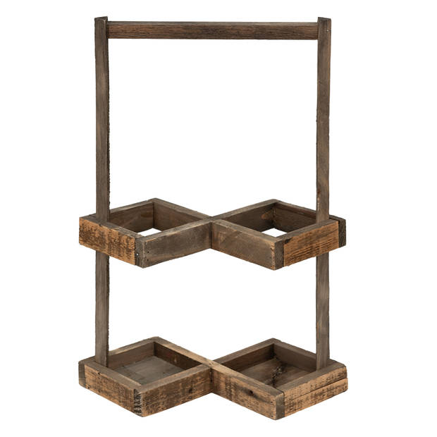 Clayre & Eef Wijnrek 27x14x42 cm Bruin Hout Flessenrek Bruin Flessenrek