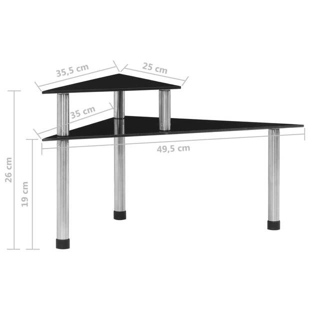 vidaXL Keukenschap 49,5x35x26 cm gehard glas zwart