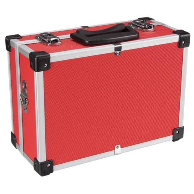 Perel gereedschapskoffer 11 liter aluminium rood/zilver