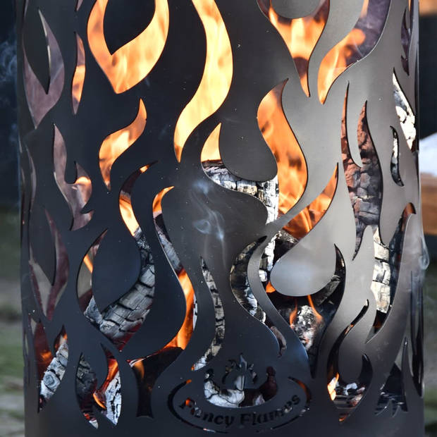 Esschert Design vuurkorf Vlammen 39 x 39 x 118 cm staal zwart