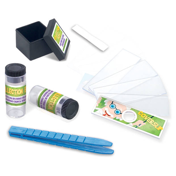 Free and Easy microscoopset junior zwart/zilver/groen 10-delig