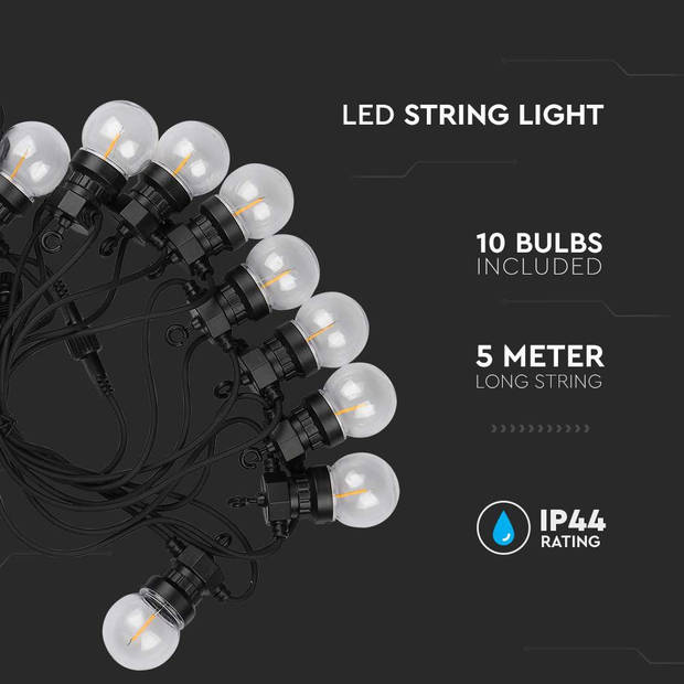 V-TAC VT-71510-N LED Lampen voor String Lights - Glas - IP44 - 0,4W - 550 Lumen - 3000K