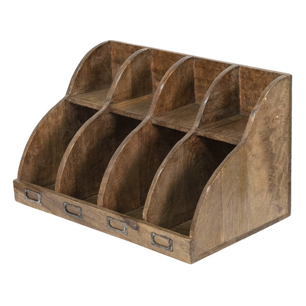 Clayre & Eef Brievenhouder 40x22x23 cm Bruin Hout Postbakje Bruin Postbakje