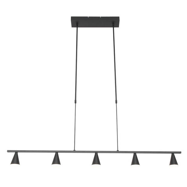 Steinhauer Hanglamp Vortex 5 lichts L 120 cm zwart