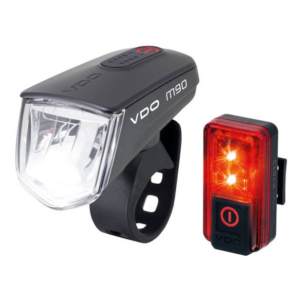 Busch & Muller Verlichtingset VDO Light M90 USB + RED PLUS USB