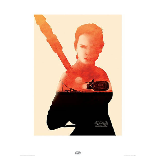 Kunstdruk Star Wars Episode VII Rey Tri 60x80cm