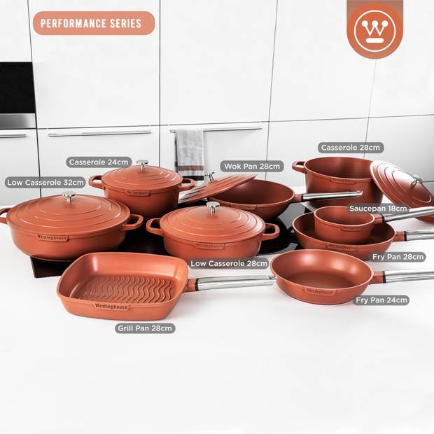 Westinghouse Performance Series - Grillpan 28cm - Rood
