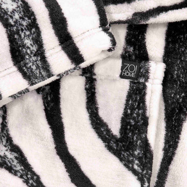 Zo Home Flanel Fleece Badjas Zebra - bruin - S