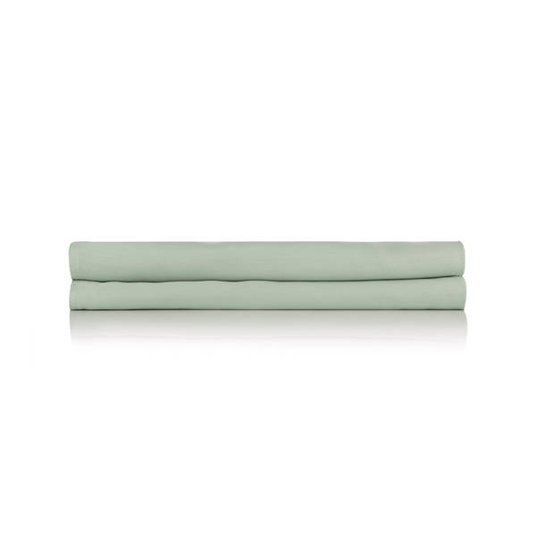 Zo home Satinado Hoeslaken Katoen Satijn 35cm Hoekhoogte - foam green 90x210-220cm