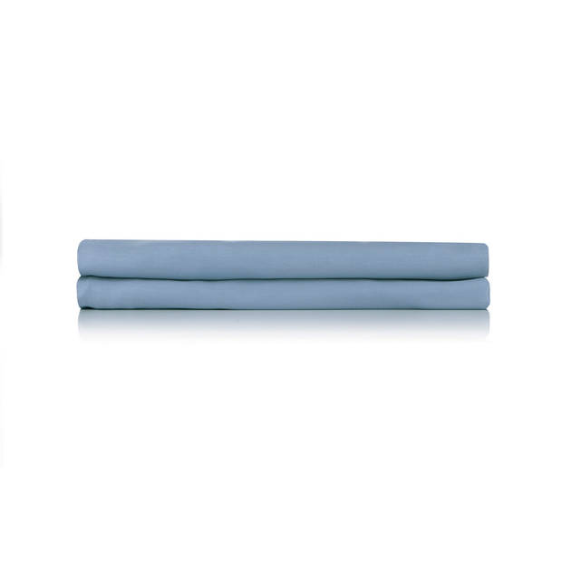 Zo home Satinado Hoeslaken Katoen Satijn 35cm Hoekhoogte - riviera blue 90x210-220cm