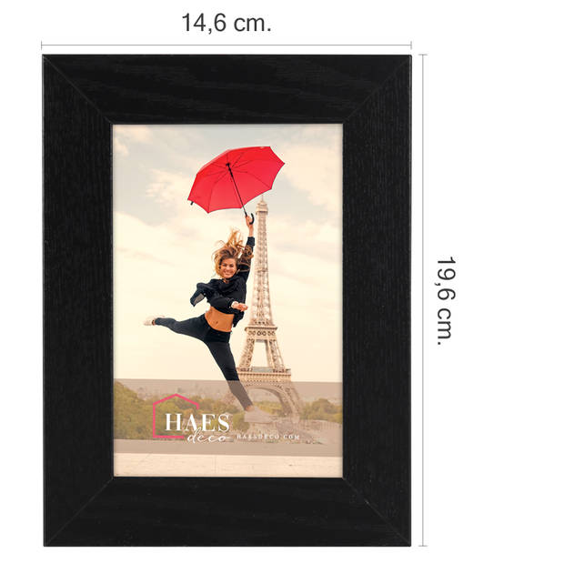 HAES DECO - Houten fotolijst Paris zwart 10x15 - SP001101