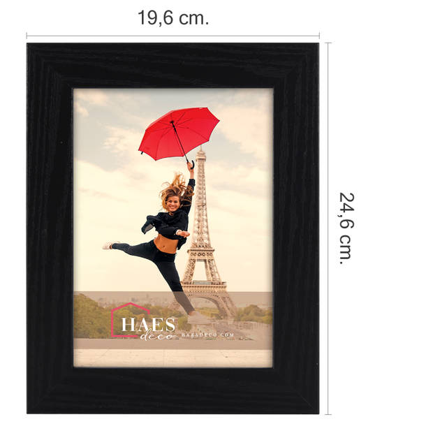 HAES DECO - Houten fotolijst Paris zwart 15x20 - SP001151