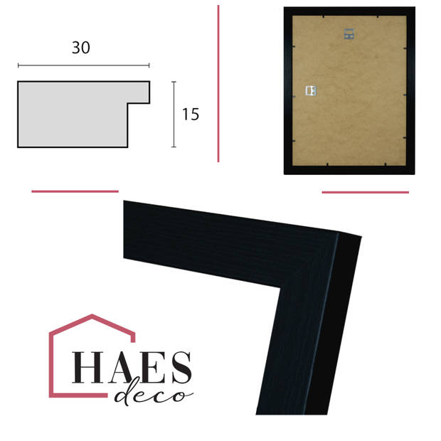 HAES DECO - Houten fotolijst Paris zwart 40x50 - SP001401