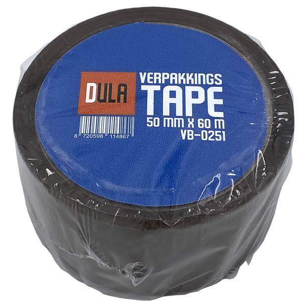 DULA Verpakkingstape - Transparant - 1 rol Dozentape 50 mm x 60 m - Plakband