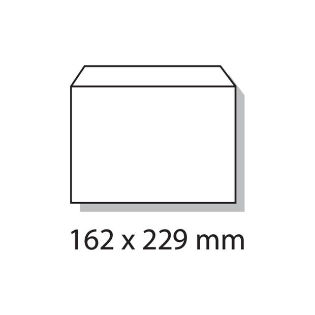 DULA - C5 Enveloppen A5 formaat wit - 229 x 162 mm - 50 stuks - Zelfklevend met plakstrip - 80 Gram