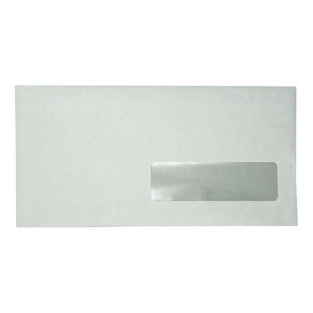 DULA - EA5/6 Enveloppen - 110 x 220 mm - Venster rechts - 100 Stuks - Zelfklevend met plakstrip - 80 gram