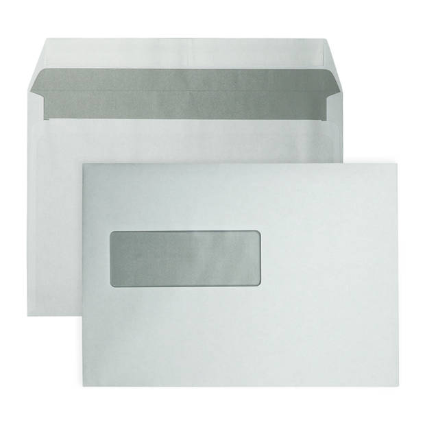 DULA - C5 Enveloppen A5 formaat wit - Met venster links - 229 x 162 mm - 250 stuks - Zelfklevend met plakstrip - 80 Gram