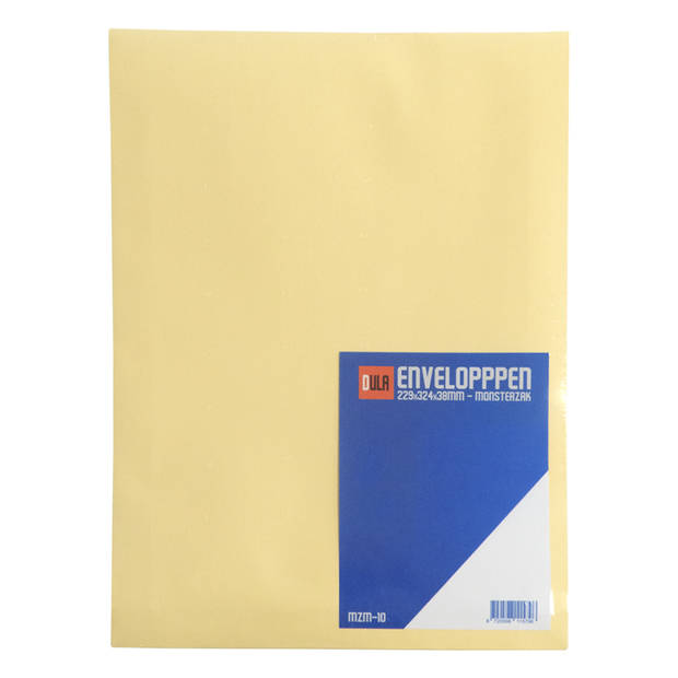 DULA Monsterzak Enveloppen - C4 - A4 - 229 x 324 x 38 mm - Geel - 10 stuks - Zelfklevend met plakstrip - 170 Gram