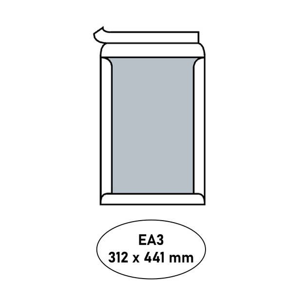 DULA - Bordrug Enveloppen - EA3- 312 x 441 mm - 100 stuks- Zelfklevend met plakstrip - 120 Gram
