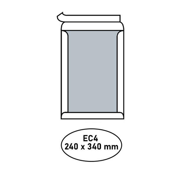 DULA - Bordrug Enveloppen - EC4 - 240 x 340 mm - 50 stuks- Zelfklevend met plakstrip - 120 Gram