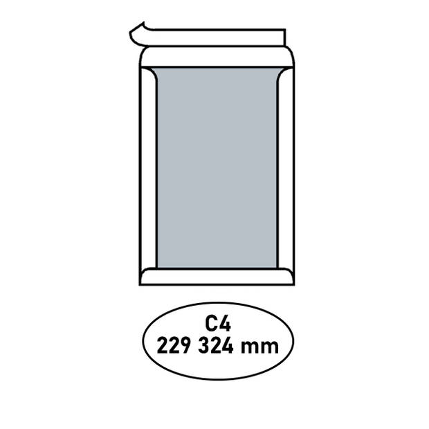 DULA - Bordrug Enveloppen - C4 - 229 x 324 mm - 200 stuks- Zelfklevend met plakstrip - 120 Gram