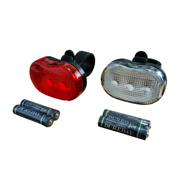 DULA Fietsverlichting - Voor en Achter - Fietslamp set Wit - Rood - Fietslampjes - 1 set