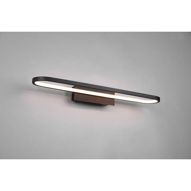 LED Spiegelverlichting - Trion Giando - 22W - Warm Wit 3000K - Spatwaterdicht IP44 - Mat Zwart - Aluminium