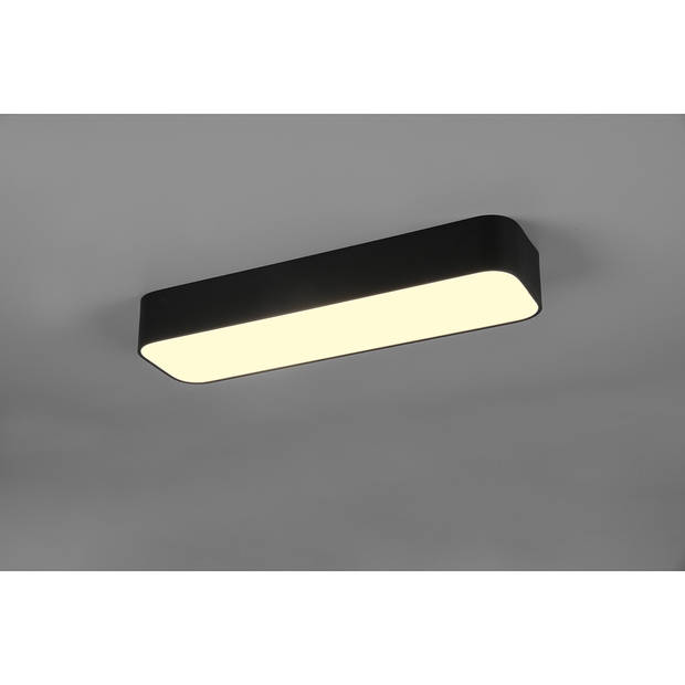 LED Plafondlamp - Plafondverlichting - Trion Astinto - 21W - Aanpasbare Kleur - Dimbaar - Rechthoek - Mat Zwart -