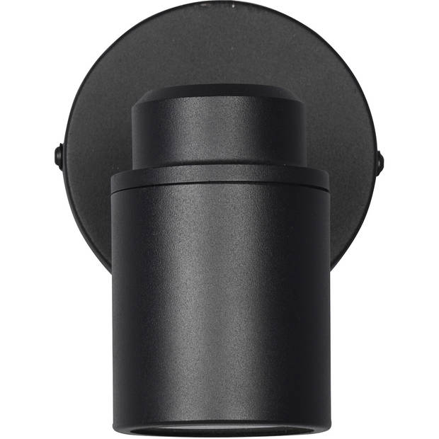 LED Wandspot - Trion Artion - GU10 Fitting - Spatwaterdicht IP44 - Rond - Mat Zwart - Aluminium