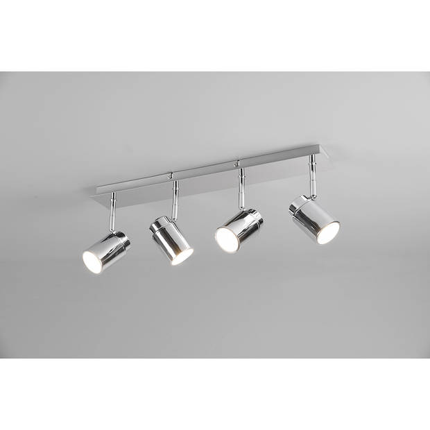 LED Plafondspot - Trion Artion - GU10 Fitting - Spatwaterdicht IP44 - Rechthoek - Mat Chroom - Aluminium