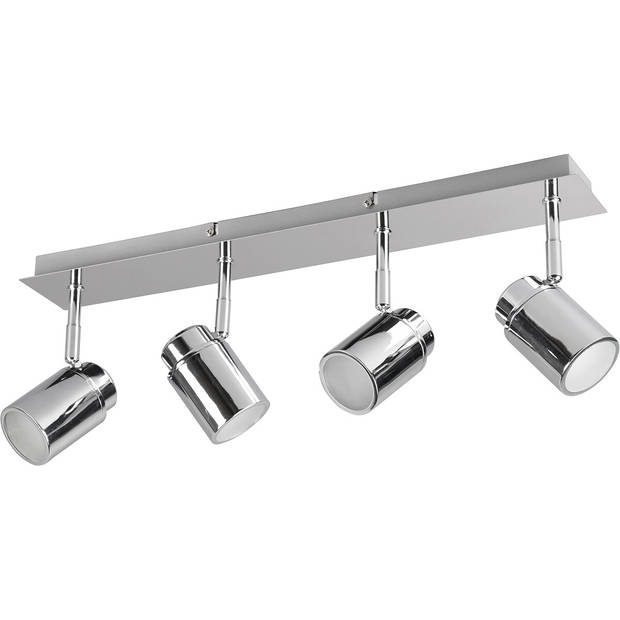 LED Plafondspot - Trion Artion - GU10 Fitting - Spatwaterdicht IP44 - Rechthoek - Mat Chroom - Aluminium