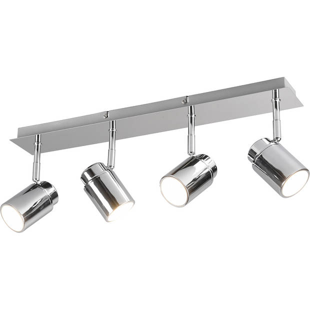 LED Plafondspot - Trion Artion - GU10 Fitting - Spatwaterdicht IP44 - Rechthoek - Mat Chroom - Aluminium