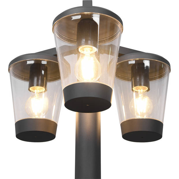 LED Tuinverlichting - Staande Buitenlamp - Trion Civonu - E27 Fitting - 3-lichts - Spatwaterdicht IP44 - Rond - Mat