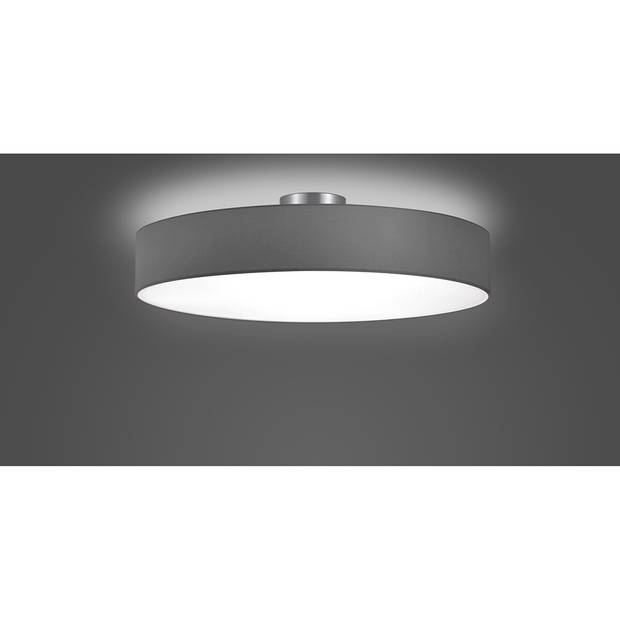 LED Plafondlamp - Plafondverlichting - Trion Hotia - E27 Fitting - 5-lichts - Rond - Mat Grijs - Aluminium