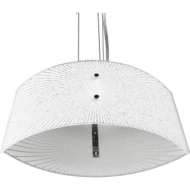 LED Hanglamp - Hangverlichting - Trion Elize - E27 Fitting - 2-lichts - Ovaal - Mat Chroom - Aluminium