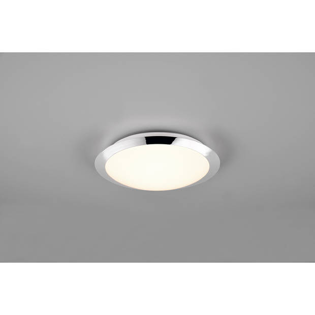 LED Plafondlamp - Badkamerlamp - Trion Hambert - 12W - Natuurlijk Wit 4000K - Spatwaterdicht IP44 - Rond - Mat Chroom -