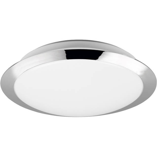 LED Plafondlamp - Badkamerlamp - Trion Hambert - 12W - Natuurlijk Wit 4000K - Spatwaterdicht IP44 - Rond - Mat Chroom -