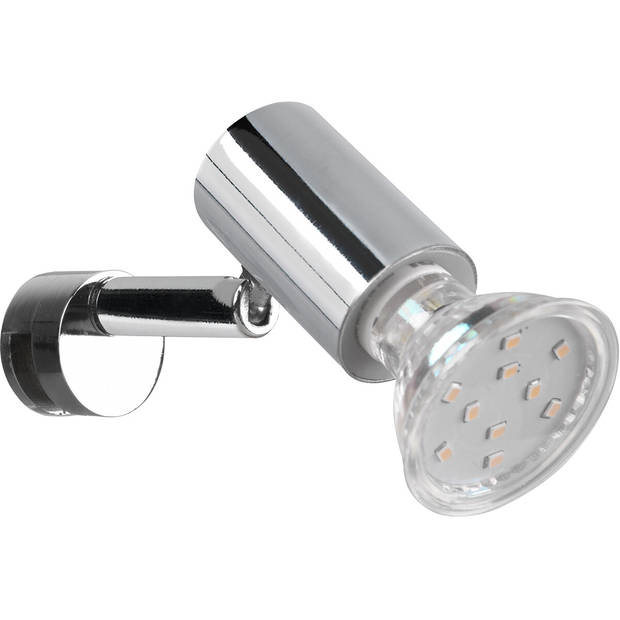 LED Wandlamp - Wandverlichting - Trion Loreno - GU10 Fitting - Spatwaterdicht IP44 - Rond - Glans Chroom - Aluminium