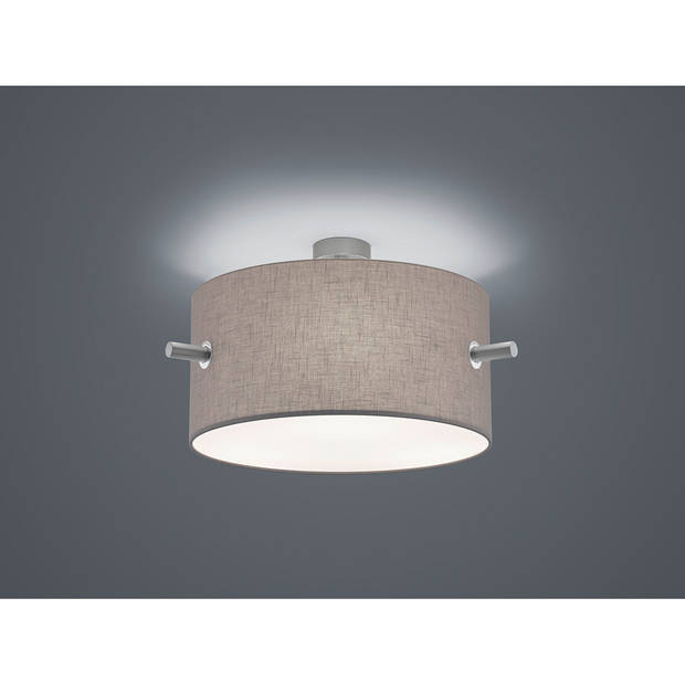 LED Plafondlamp - Plafondverlichting - Trion Coleno - E27 Fitting - Rond - Mat Nikkel - Aluminium