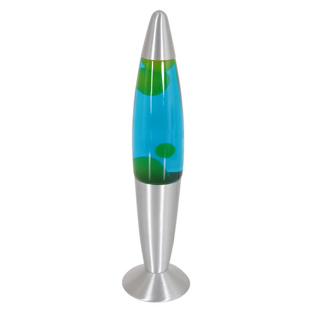 Mexlite Volcan Lavalamp Staal/Blauw