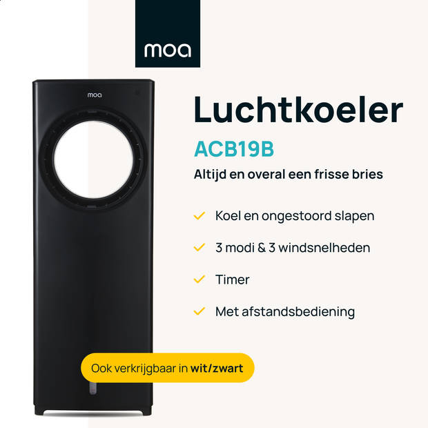 MOA Luchtkoeler - Aircooler - Incl afstandsbediening - Zwart - ACB19B