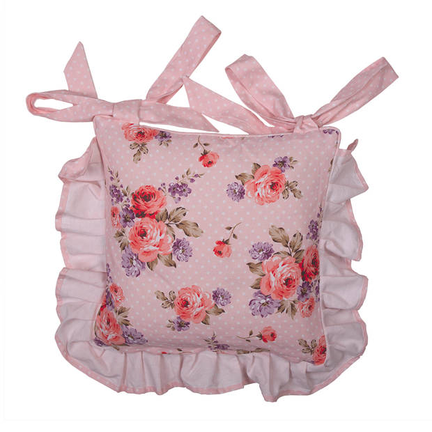 HAES DECO - Set van 2 Sierkussenhoezen - 40x40 cm - 100% Katoen - Dotty Rose