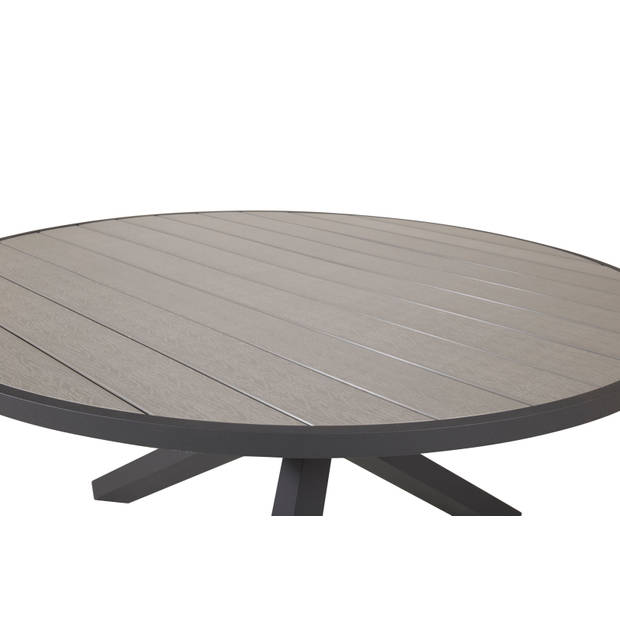 Parma eettafel tuin Ø140cm zwartgrijs.