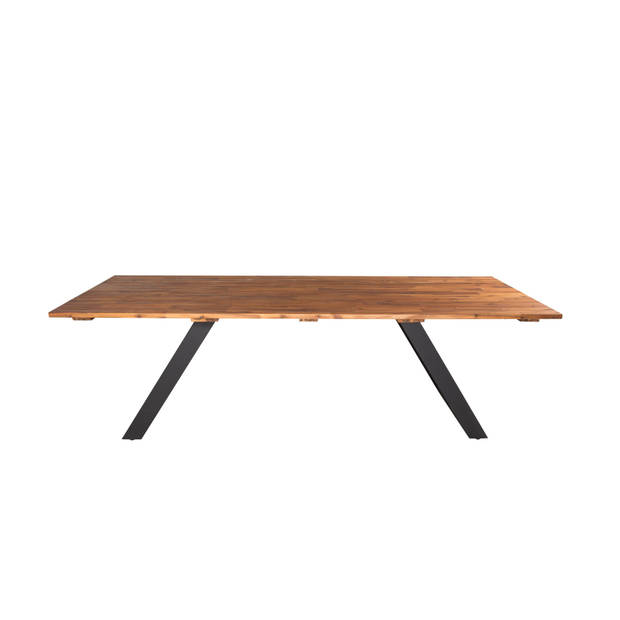 Doory eettafel tuin geolied teak look, zwart.