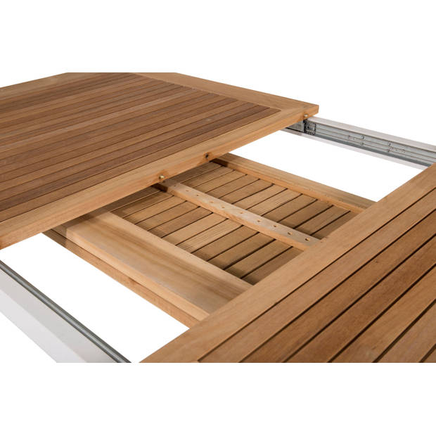 Panama eettafel tuin incl. extra blad 160, 240 cm wit, natuur.