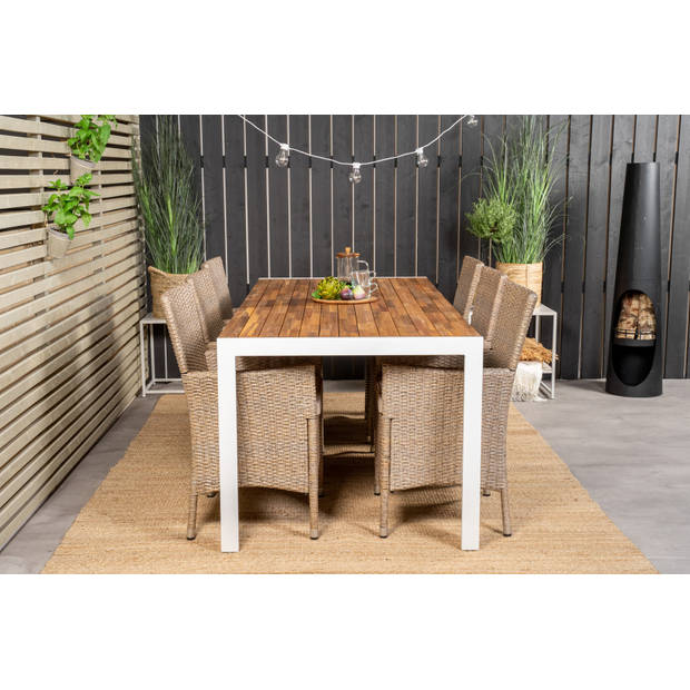 Bois eettafel tuin natuur, wit.