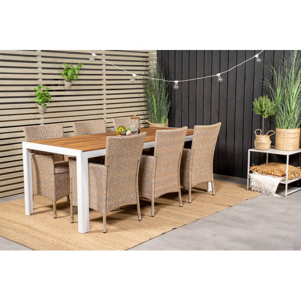 Bois eettafel tuin natuur, wit.