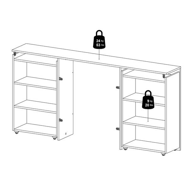 Nada Hoofdbord met opbergruimte 160 cm, betondecor/wit hoogglans.