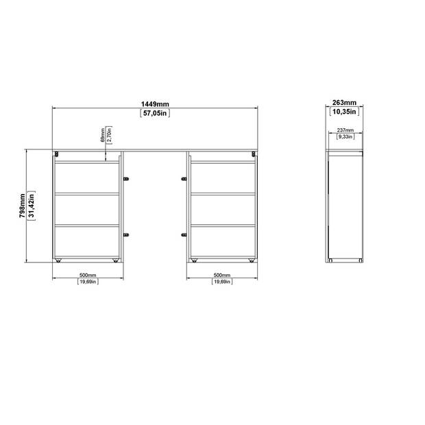 Nada Hoofdbord 140 cm 4 planken Hickory decor.