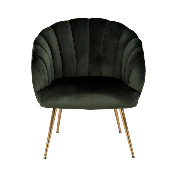 Dano fauteuil lounge fauteuil groen, messing.